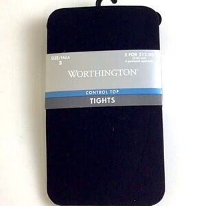 Worthington Navy Blue Control Top tights 165-200 lbs Plus Size 3